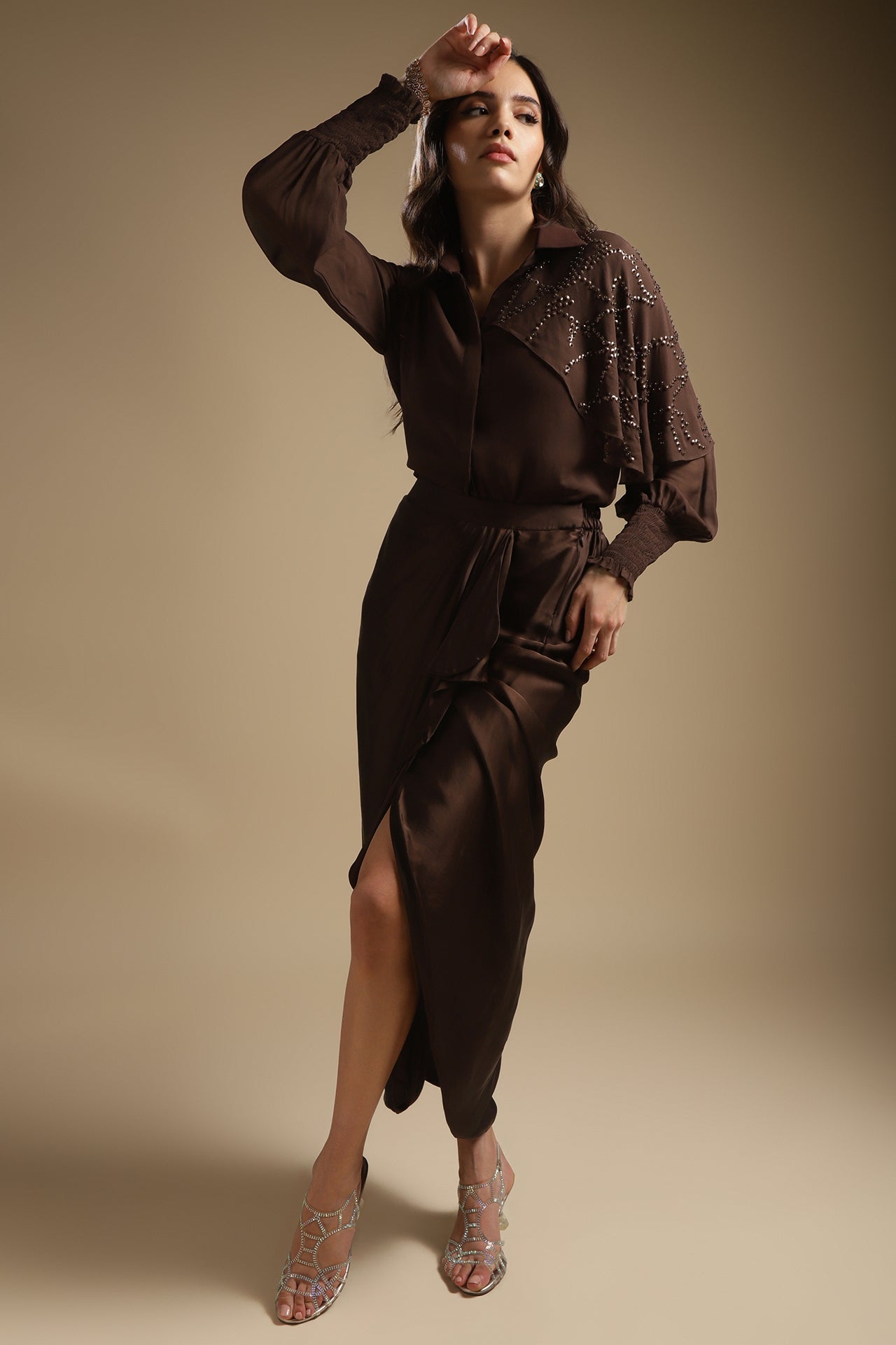 Draped Shirt & Skirt