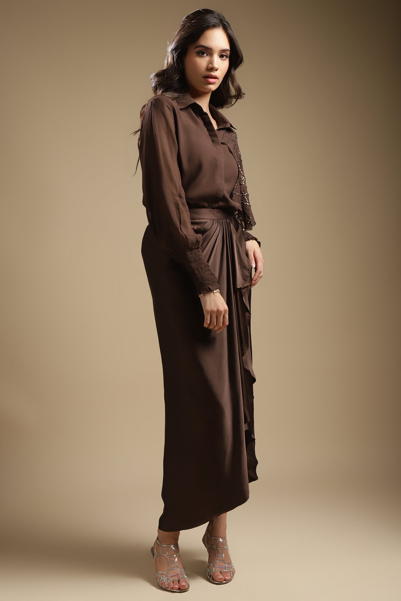 Draped Shirt & Skirt