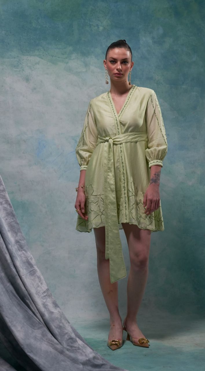 A-line mini dress - Pistachio
