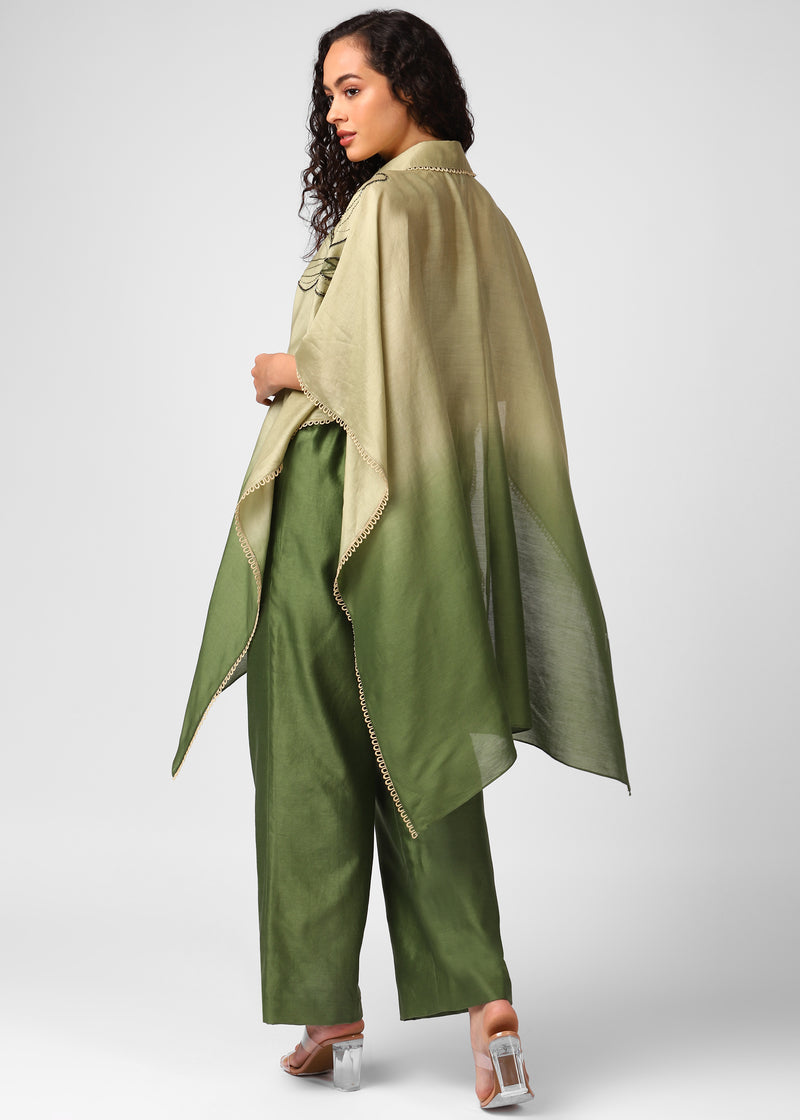 Olive night cape set