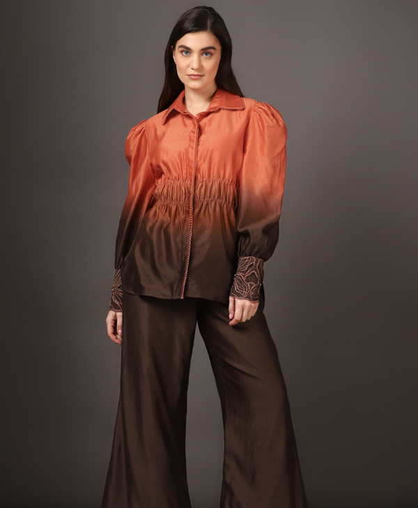 Elasted high low shirt with pant