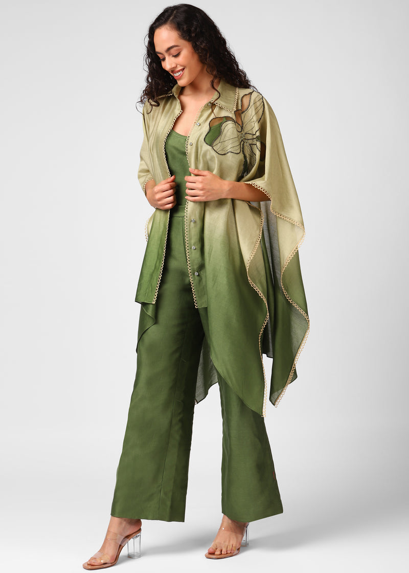 Olive night cape set