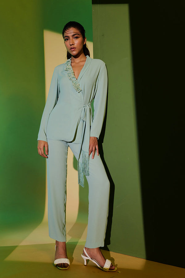 Mint Wrap Around Pantsuit